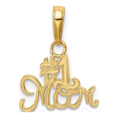 14K Yellow Gold MOM Number 1 Pendant