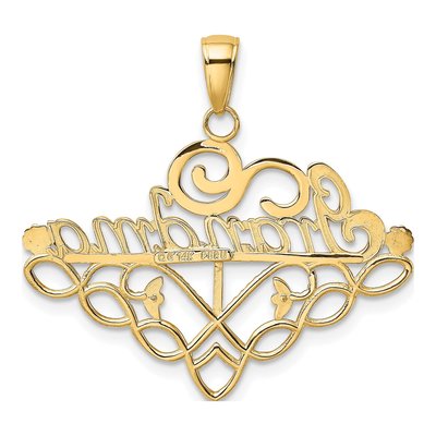 14K Yellow Gold Grandma Birthstone Holder Pendant – view 4