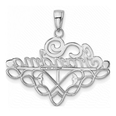 14K White Gold Grandma Birthstone Holder Pendant – view 4