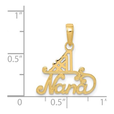14K Yellow Gold NANA Number 1 Pendant – view 5