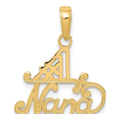 14K Yellow Gold NANA Number 1 Pendant