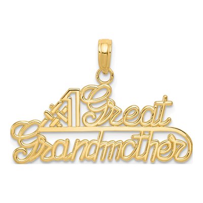 14K Yellow Gold Great Grandmother Number 1 Charm