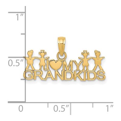 14K Yellow Gold I Love My Grandkids Charm – view 4