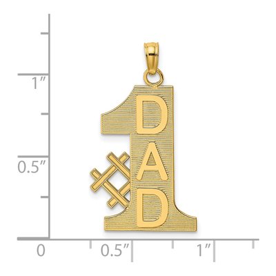 14K Yellow Gold DAD Number 1 Pendant – view 4