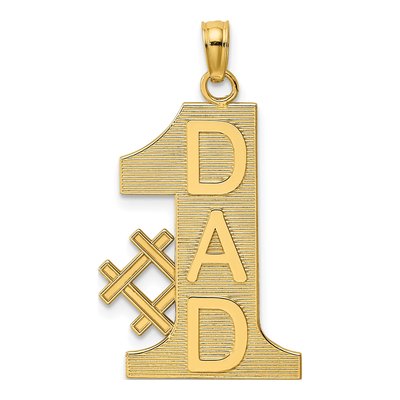 14K Yellow Gold DAD Number 1 Pendant