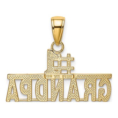 14K Yellow Gold Grandpa Number 1 Pendant – view 4