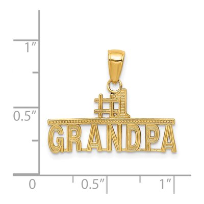 14K Yellow Gold Grandpa Number 1 Pendant – view 5