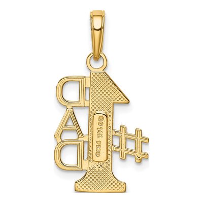 14K Yellow Gold DAD Number 1 Pendant – view 4