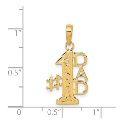 14K Yellow Gold DAD Number 1 Pendant – view 5