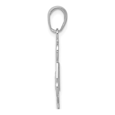 14K White Gold DAD Number 1 Pendant – view 3