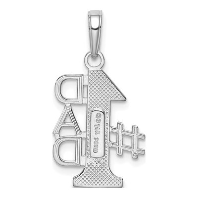 14K White Gold DAD Number 1 Pendant – view 4