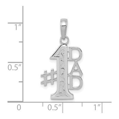 14K White Gold DAD Number 1 Pendant – view 5