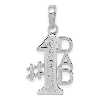 14K White Gold DAD Number 1 Pendant
