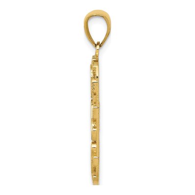 14K Yellow Gold DAD Nugget Dog Tag Pendant – view 3