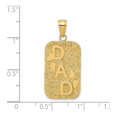 14K Yellow Gold DAD Nugget Dog Tag Pendant – view 5