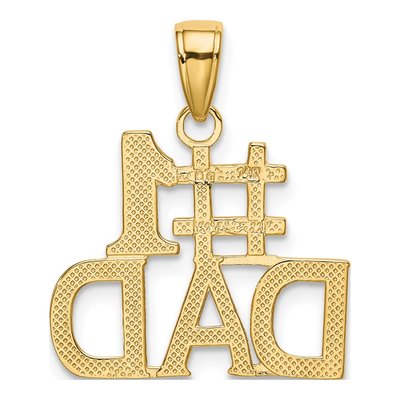 14K Yellow Gold DAD Number 1 Pendant – view 4