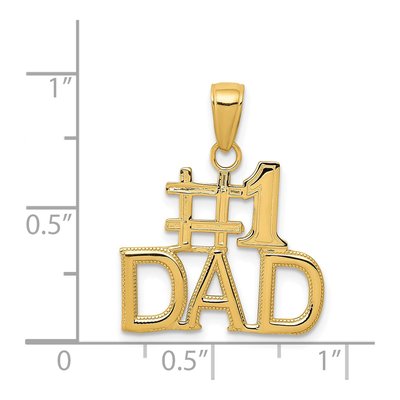 14K Yellow Gold DAD Number 1 Pendant – view 5