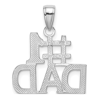 14K White Gold DAD Number 1 Pendant – view 4