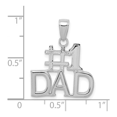 14K White Gold DAD Number 1 Pendant – view 5