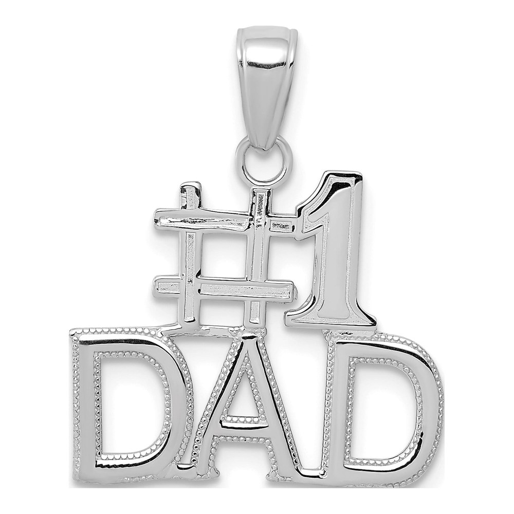 14K White Gold DAD Number 1 Pendant