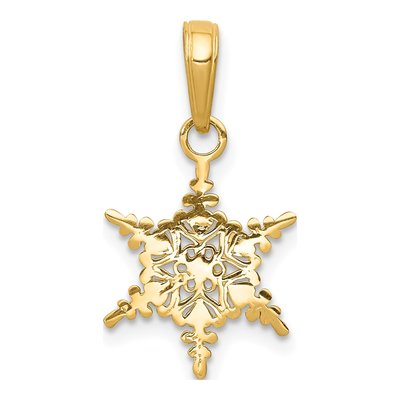 14K Yellow Gold Small Snowflake Pendant – view 5