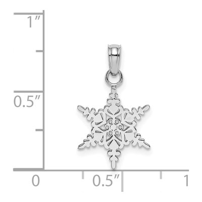 14K White Gold Small Snowflake Pendant – view 5