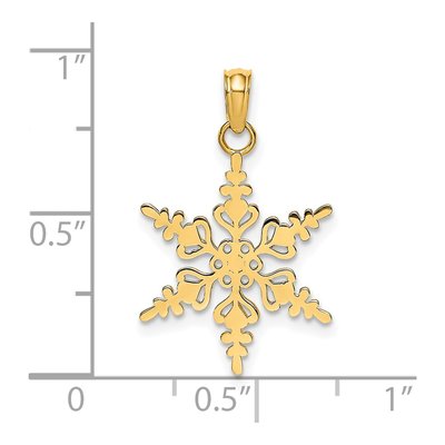 14K Yellow Gold Snowflake Charm – view 4