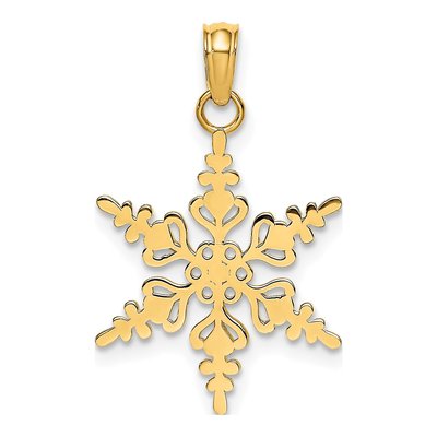 14K Yellow Gold Snowflake Charm