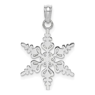 14K White Gold Snowflake Pendant