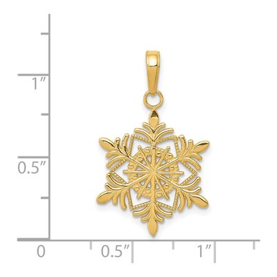 14K Yellow Gold Snowflake Pendant – view 5