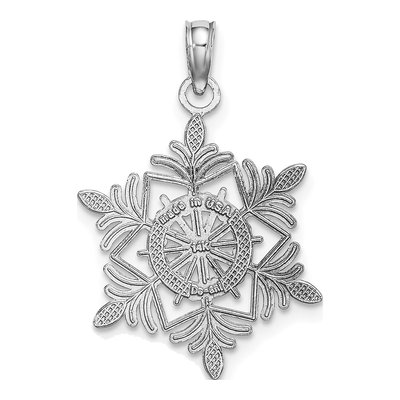 14K White Gold Snowflake Pendant – view 4