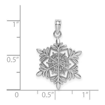 14K White Gold Snowflake Pendant – view 5