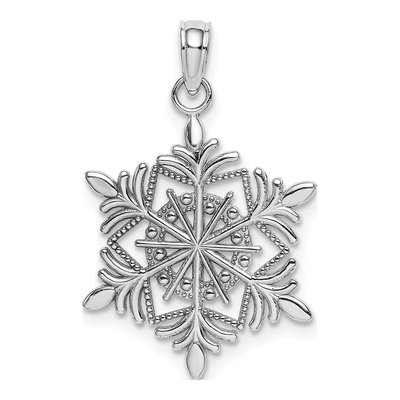 14K White Gold Snowflake Pendant