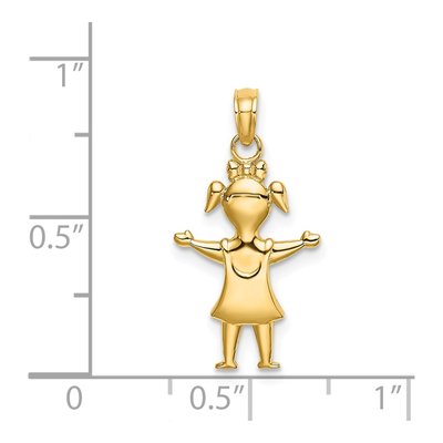 14K Yellow Gold Girl Charm – view 4
