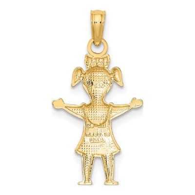 14K Yellow Gold Girl Charm – view 5