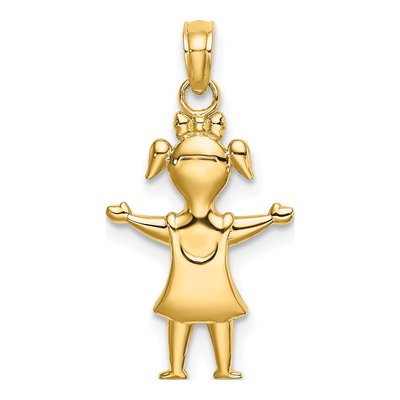 14K Yellow Gold Girl Charm