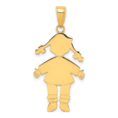 14K Yellow Gold Girl Pendant