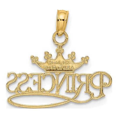 14K Yellow Gold Princess Crown Pendant – view 4