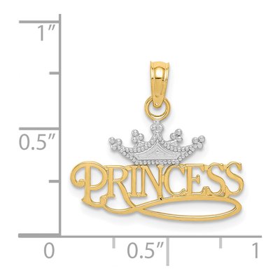 14K Yellow Gold Princess Crown Pendant – view 5