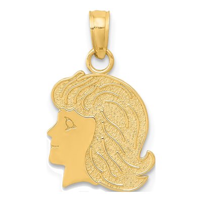14K Yellow Gold Girl Pendant
