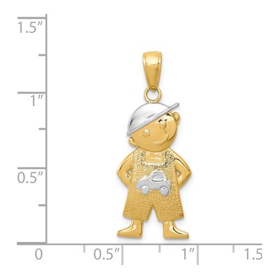 14K Yellow Gold Boy Pendant – view 4