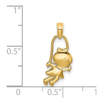 14K Yellow Gold Girl Charm – view 4