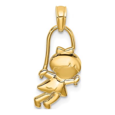 14K Yellow Gold Girl Charm