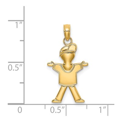 14K Yellow Gold Boy Pendant – view 4