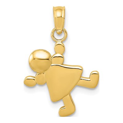 14K Yellow Gold Little Girl Pendant