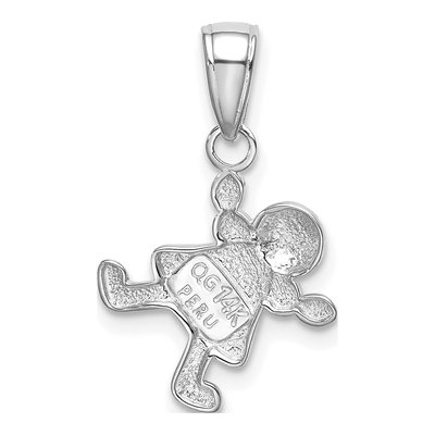 14K White Gold Little Girl Pendant – view 4