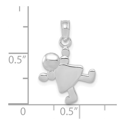 14K White Gold Little Girl Pendant – view 5