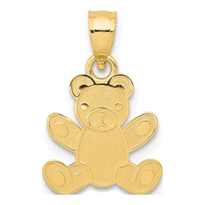14K Yellow Gold Teddy Bear Pendant