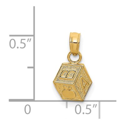 14K Yellow Gold Apple Baby Block Charm – view 5