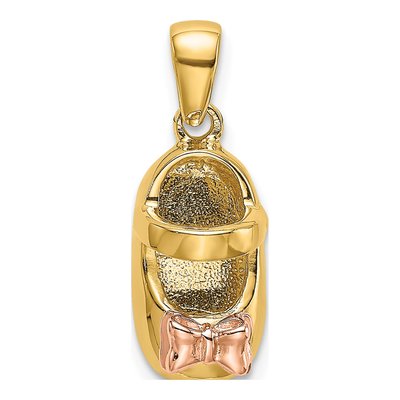 14K Two-Tone Gold Baby Shoe Charm